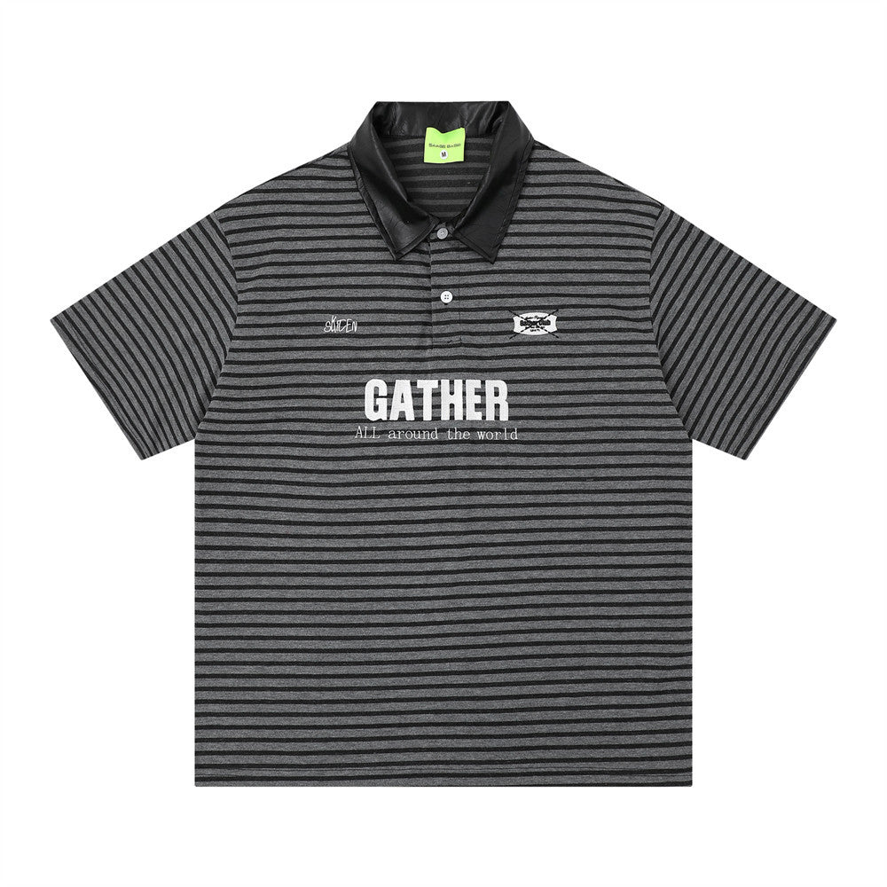 Striped Graphic Polo