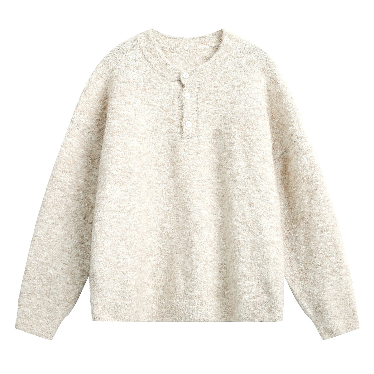 Textured Henley Knit Sweater