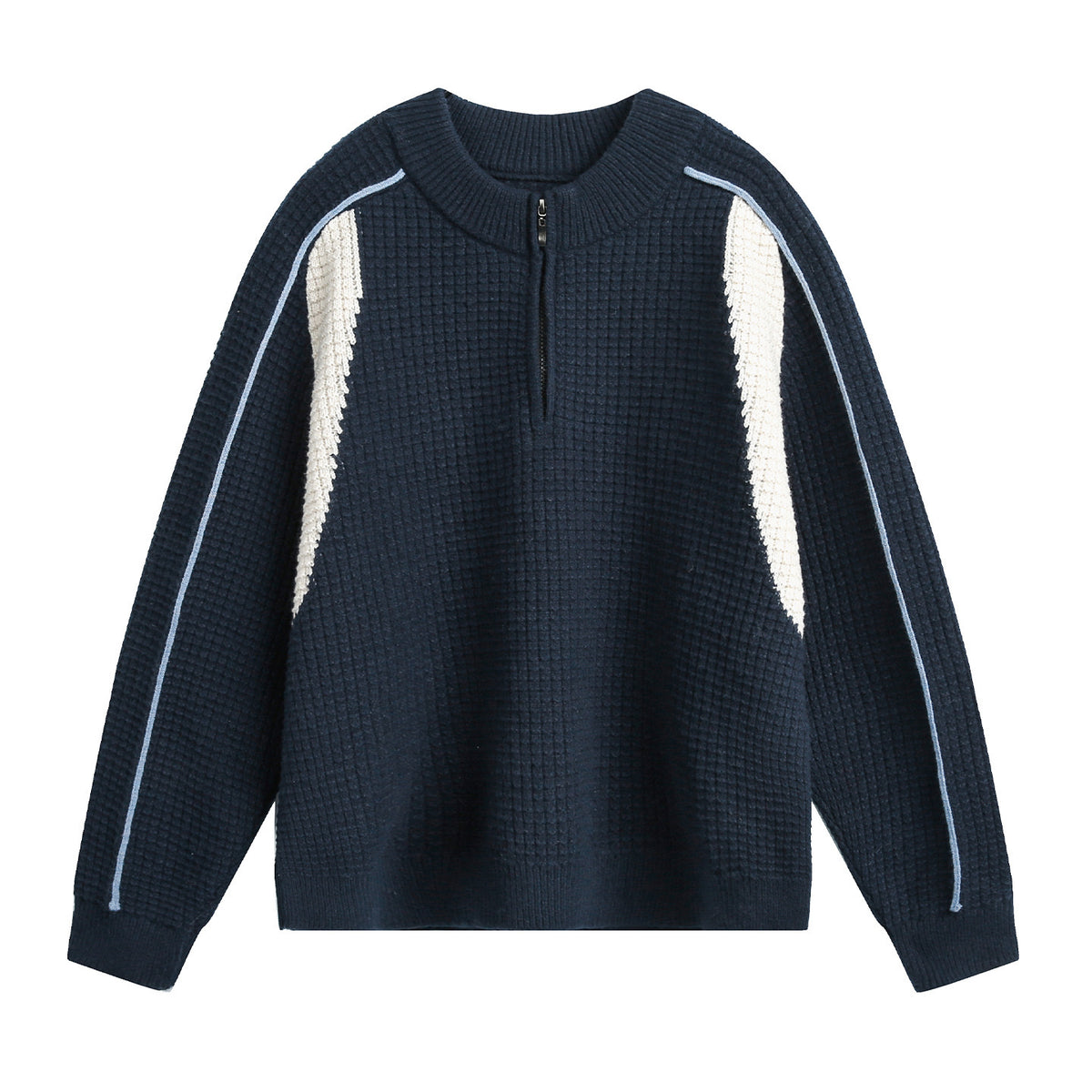 Textured Half Zip Knit Sweater