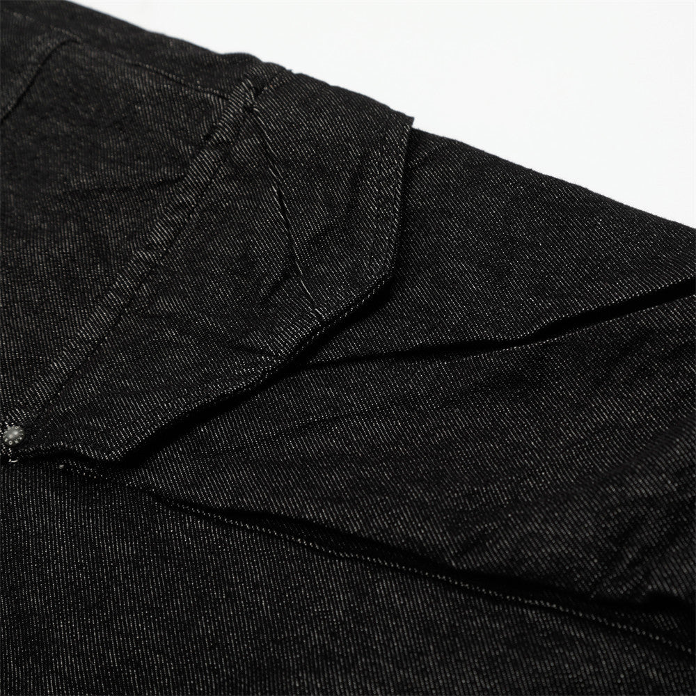 Five-Point Wide Denim Short