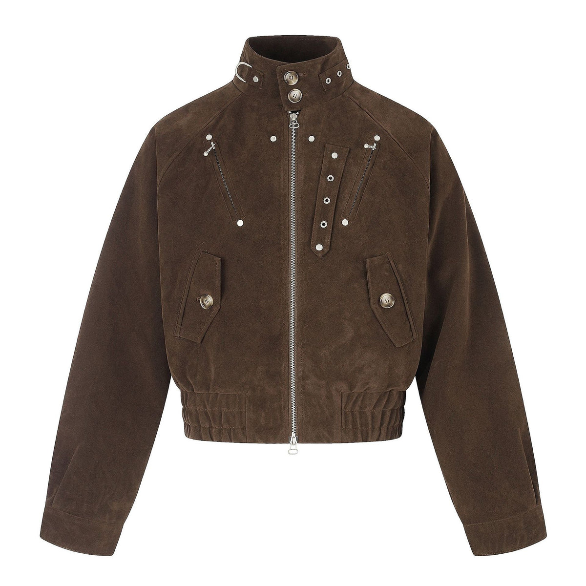 Suede Utility Bomber Jacket