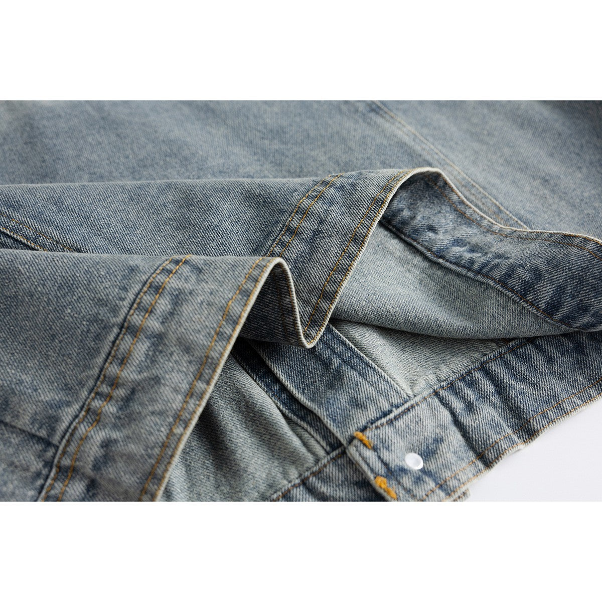 Vintage Wash Denim Hooded Jacket