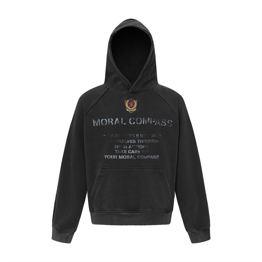 Emblem Embroidered Letter Hoodie