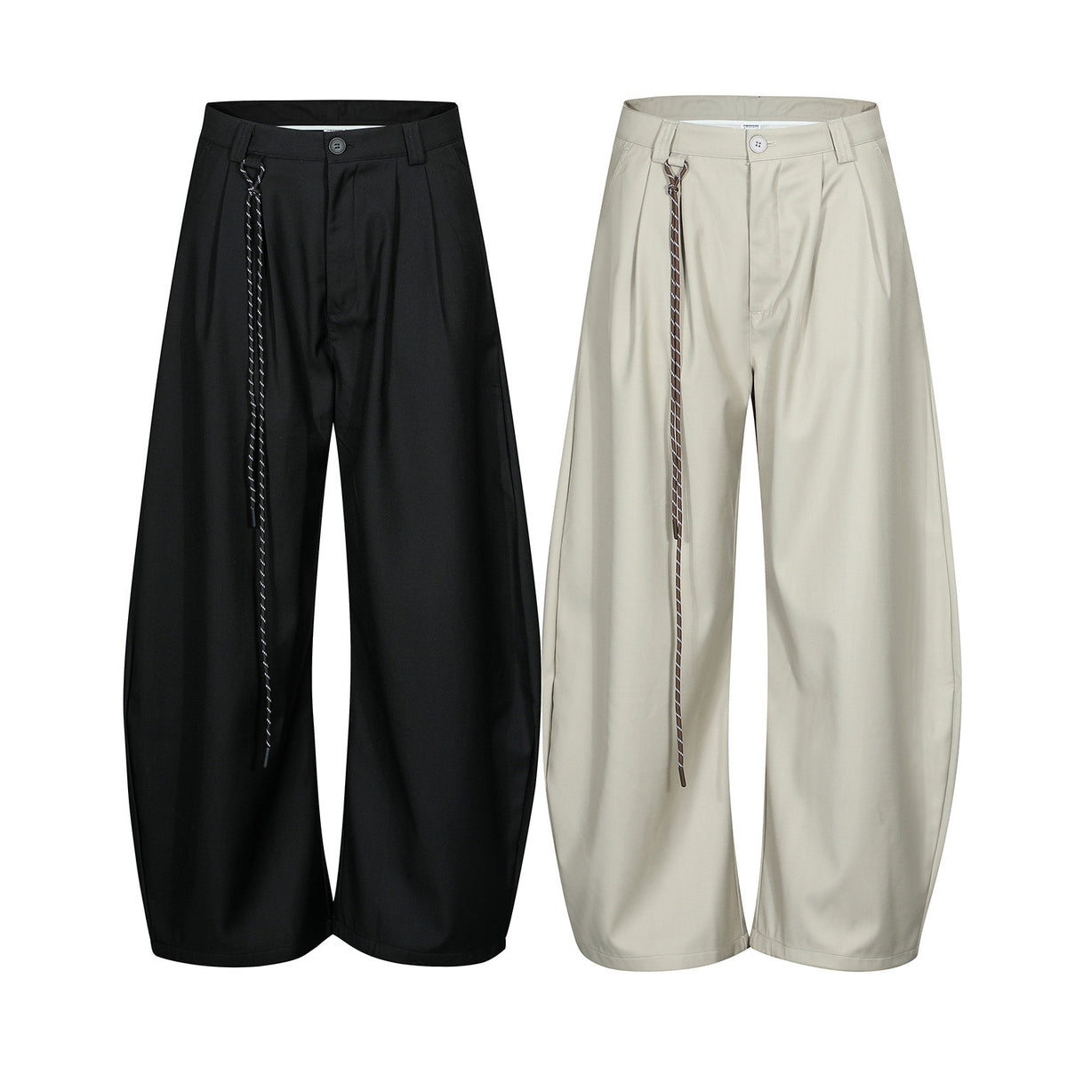 Premium Barrel-Leg Pleated Trousers