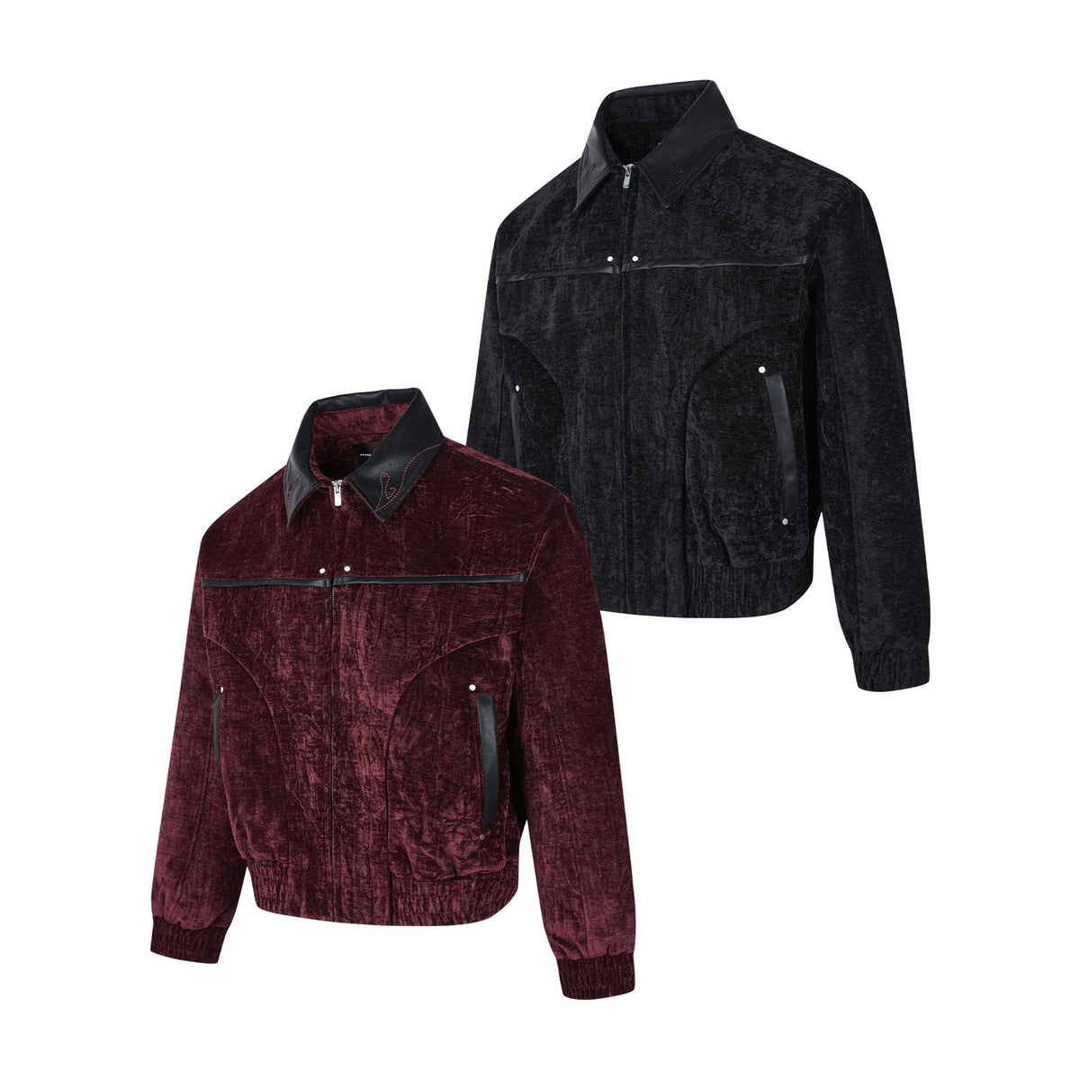 Heritage Chenille Leather-Trim Jacket