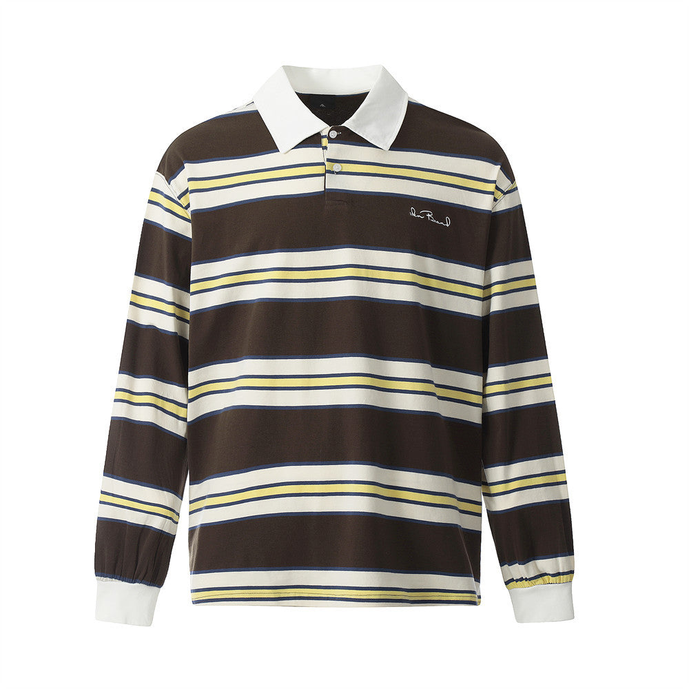 Striped Long Sleeve Polo