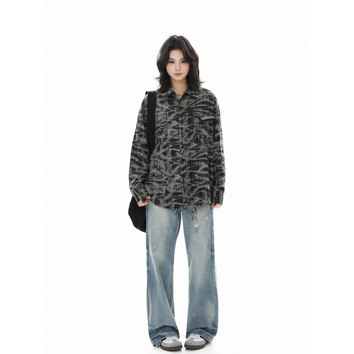 Abstract Plaid Overshirt