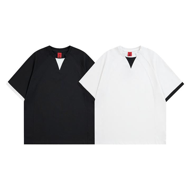 Contrast V Neck Tee
