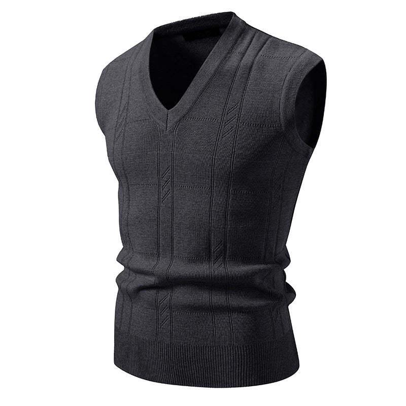 Structured V-Neck Knit Vest