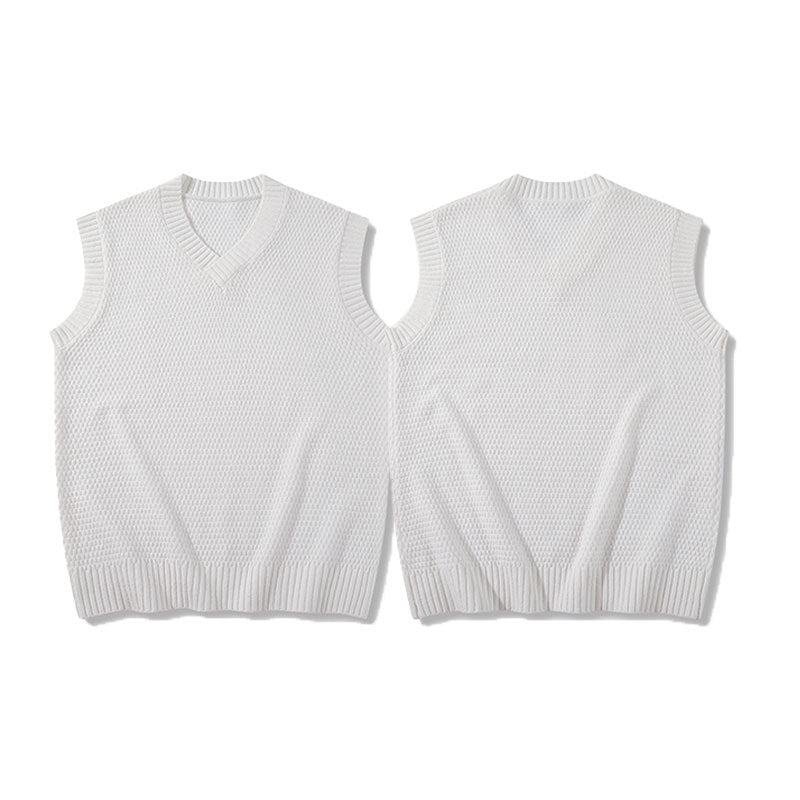 Textured V-Neck Knit Vest