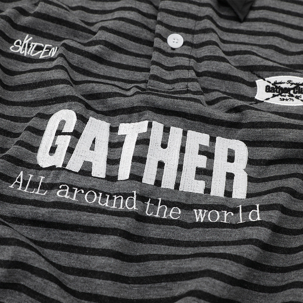 Striped Graphic Polo