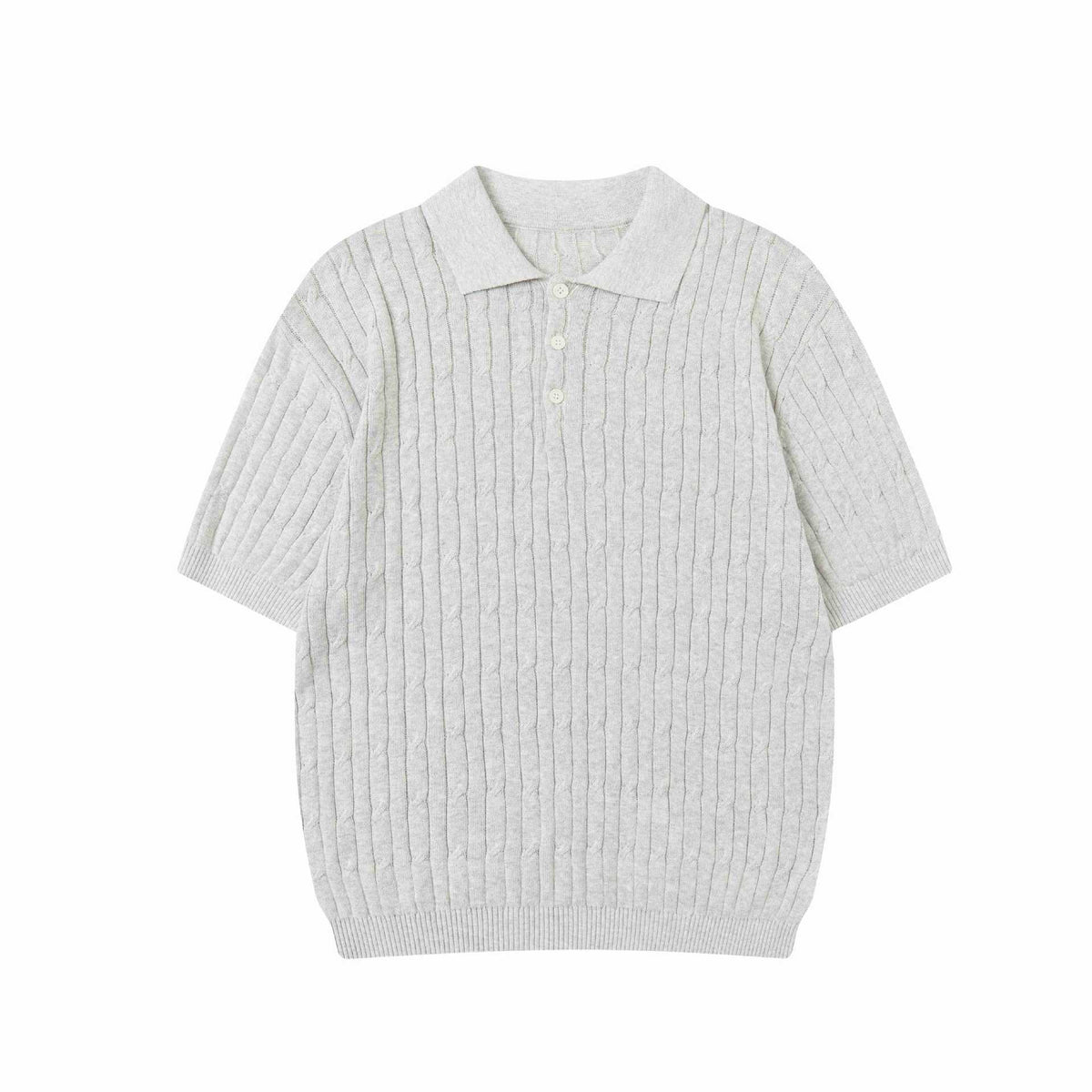 Cable Knit Polo Shirt