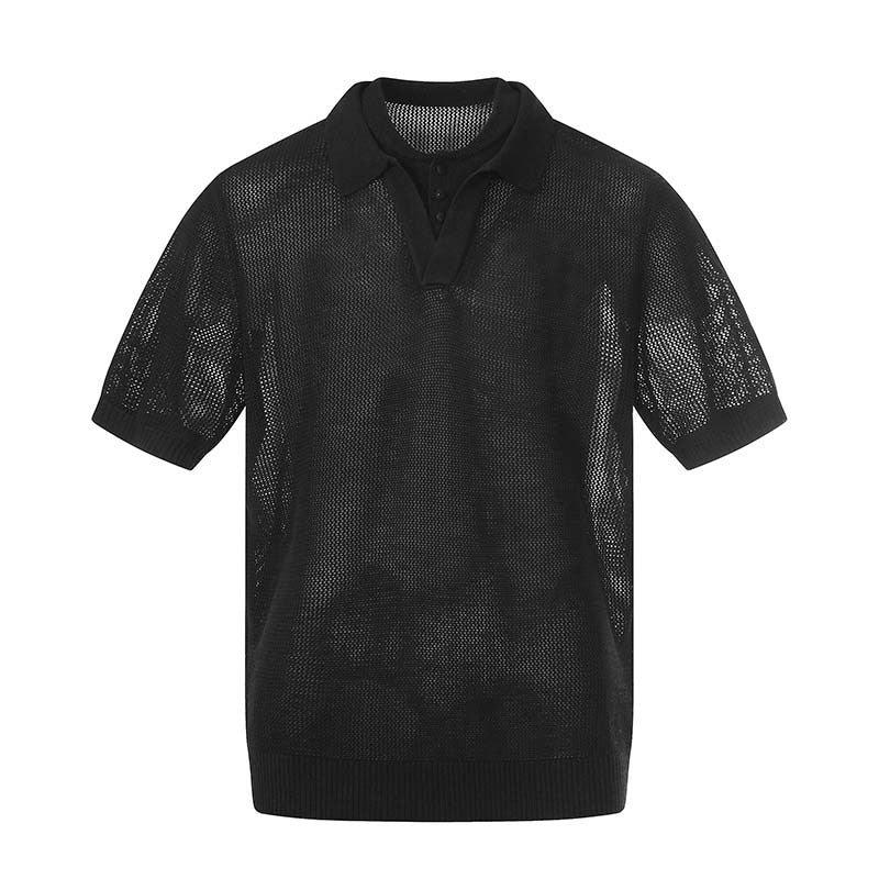 Layered Mesh Knit Polo