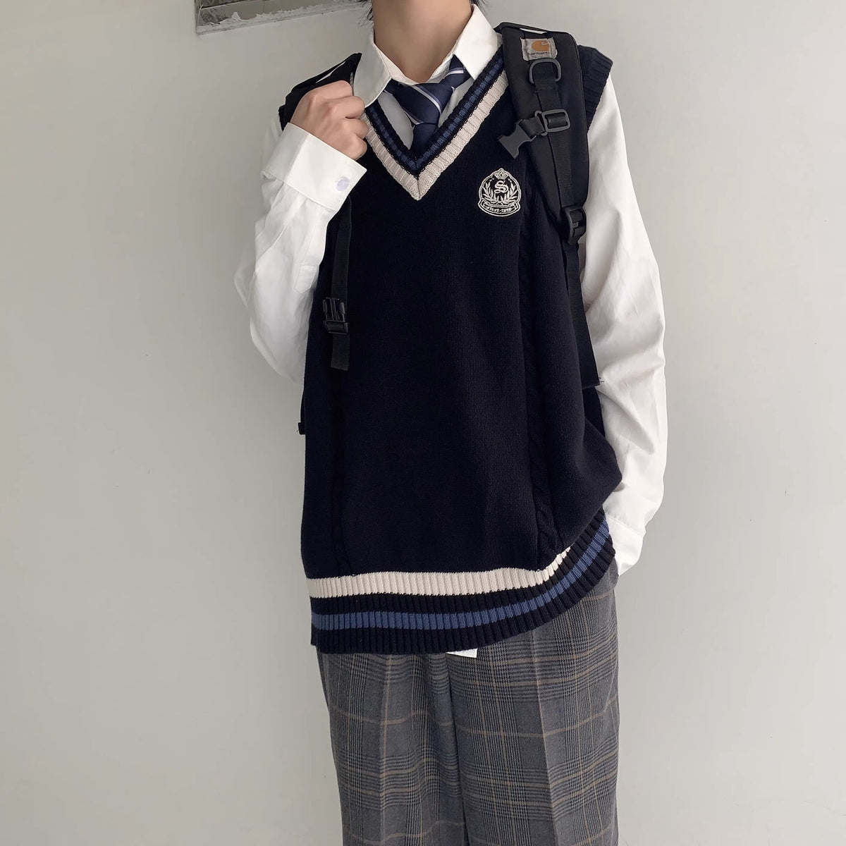 Collegiate V-Neck Knit Vest