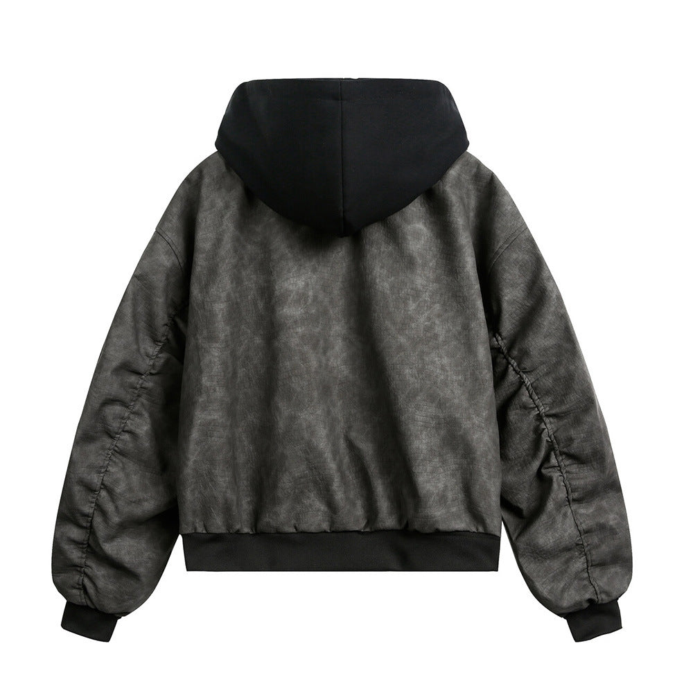 Layered Utility Bomber Jacket