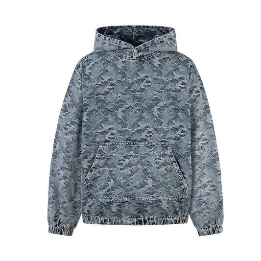 Washed Camouflage Style Hoodie