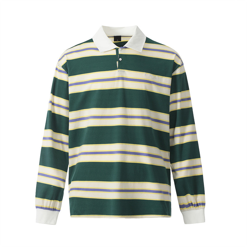 Striped Long Sleeve Polo