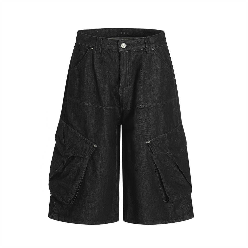 Five-Point Wide Denim Short