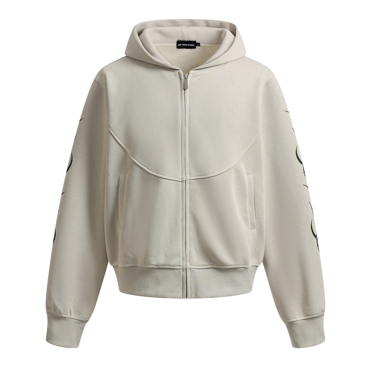 Geometric Zipper Hoodie