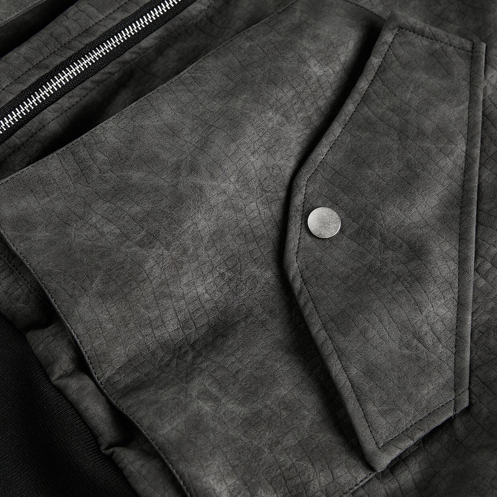 Layered Utility Bomber Jacket