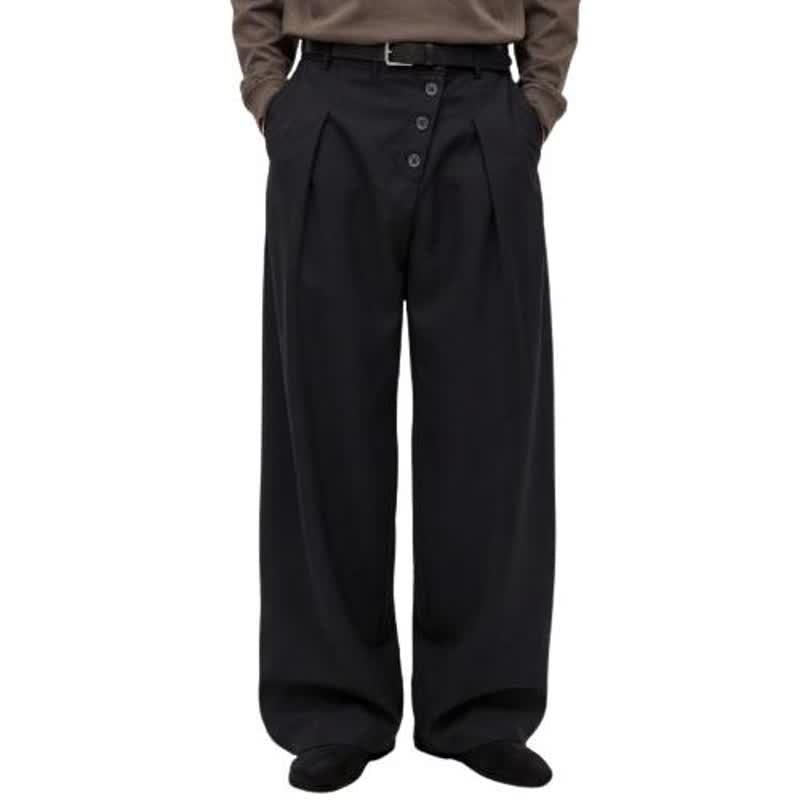 Wide Leg Pleated Trousers