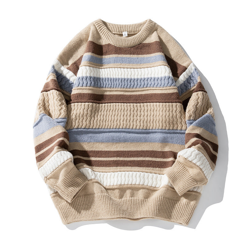 Textured Color Block Knit Sweater
