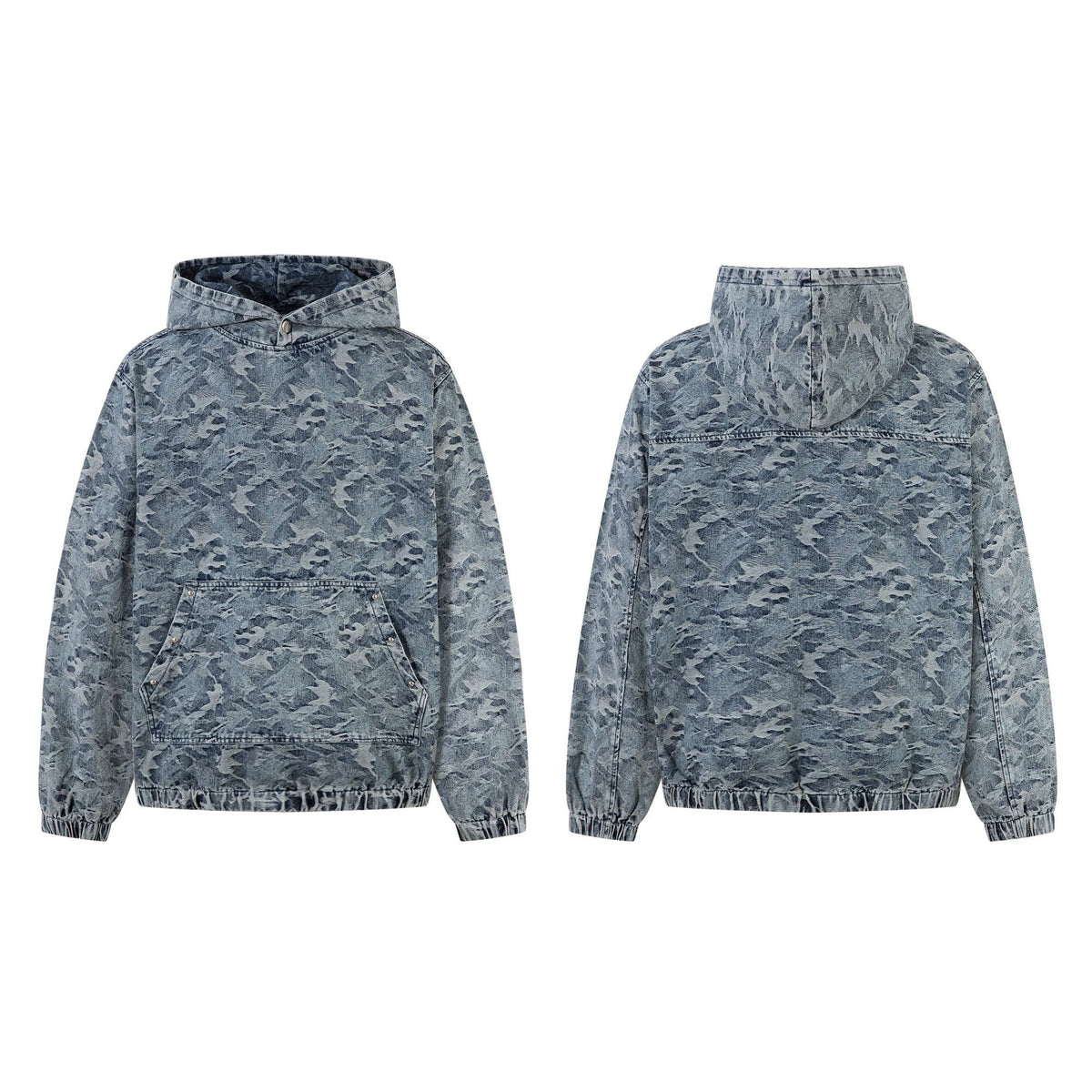 Washed Camouflage Style Hoodie