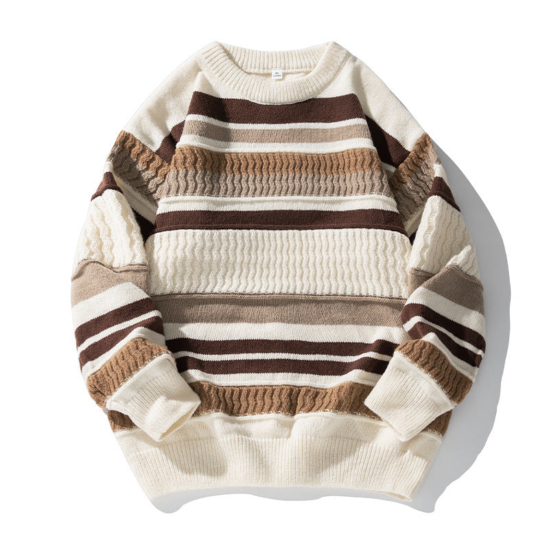 Textured Color Block Knit Sweater