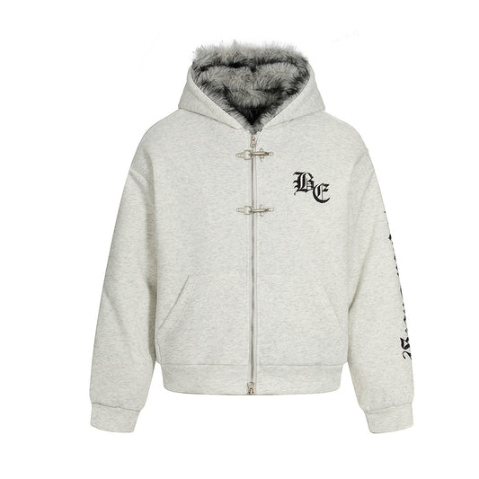 Gothic Crest Fur-Lined HoodieQ