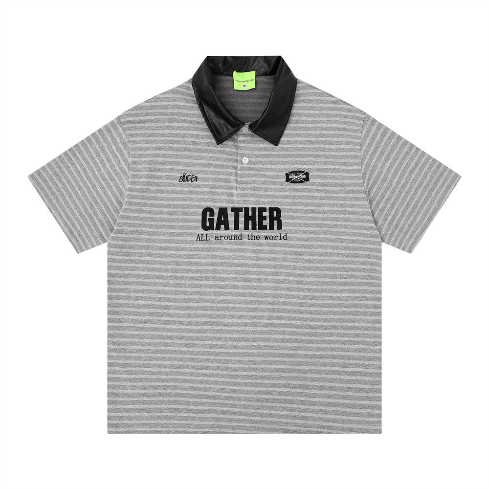 Striped Graphic Polo