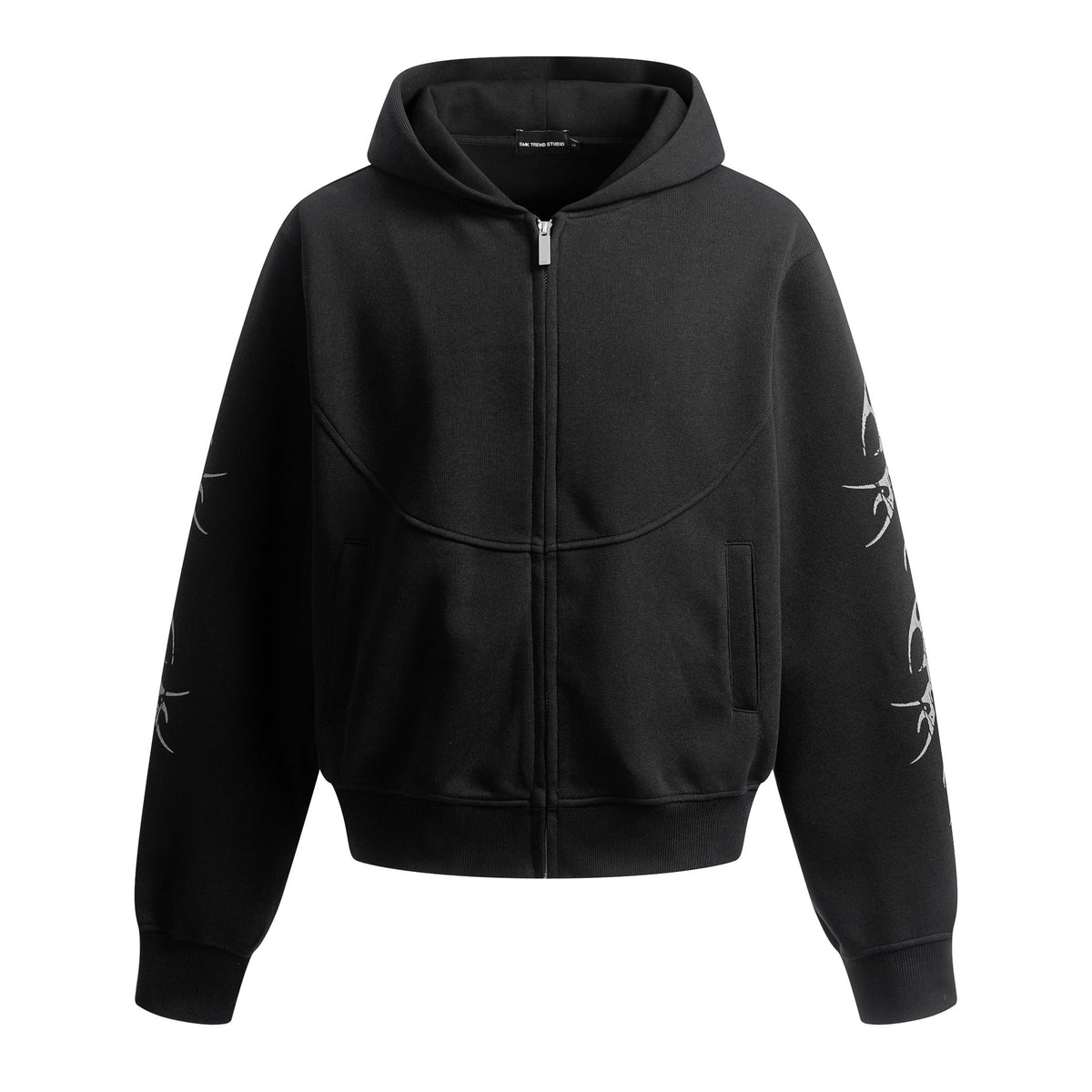 Geometric Zipper Hoodie