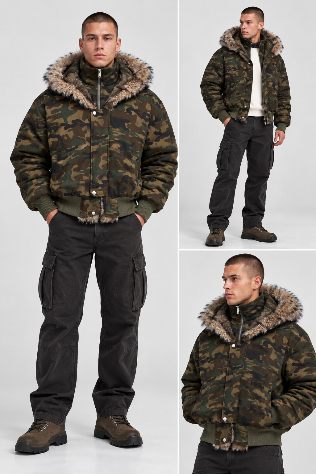 Fur Trim Utility Jacket