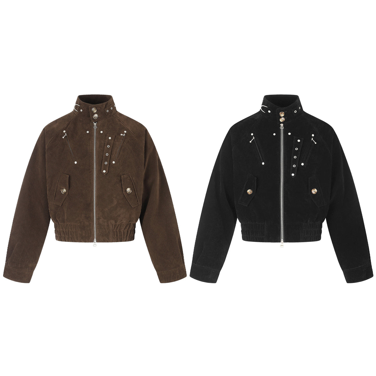 Suede Utility Bomber Jacket