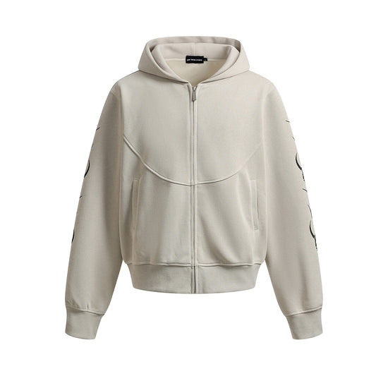 Geometric Zipper Hoodie