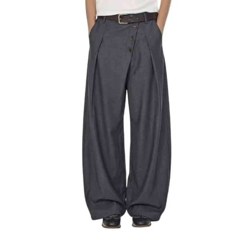 Wide Leg Pleated Trousers