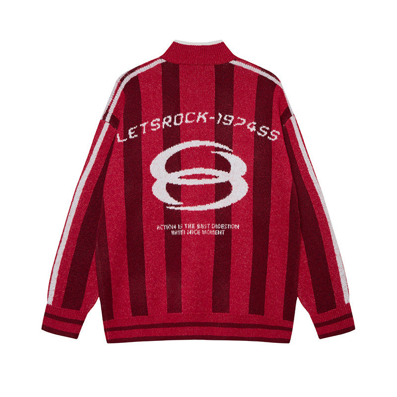 Retro Stripe Track Knit Jacket