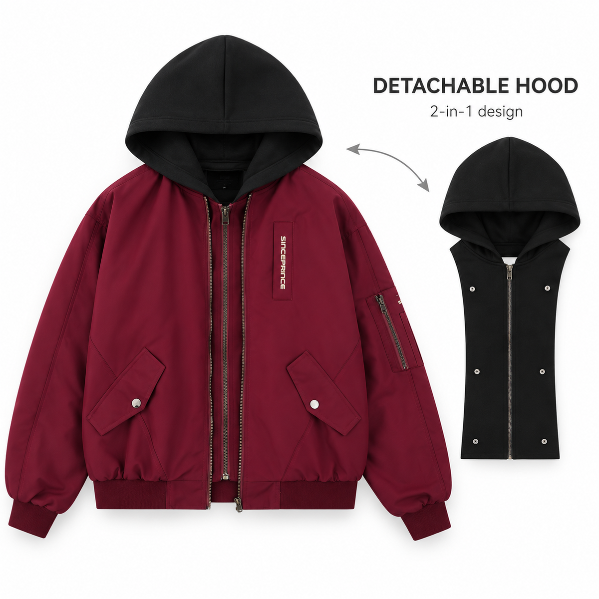Double-Zip Utility Bomber Jacket