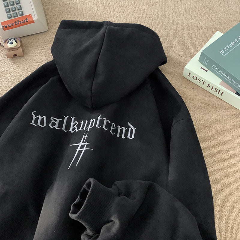 American Retro Suede Hoodie