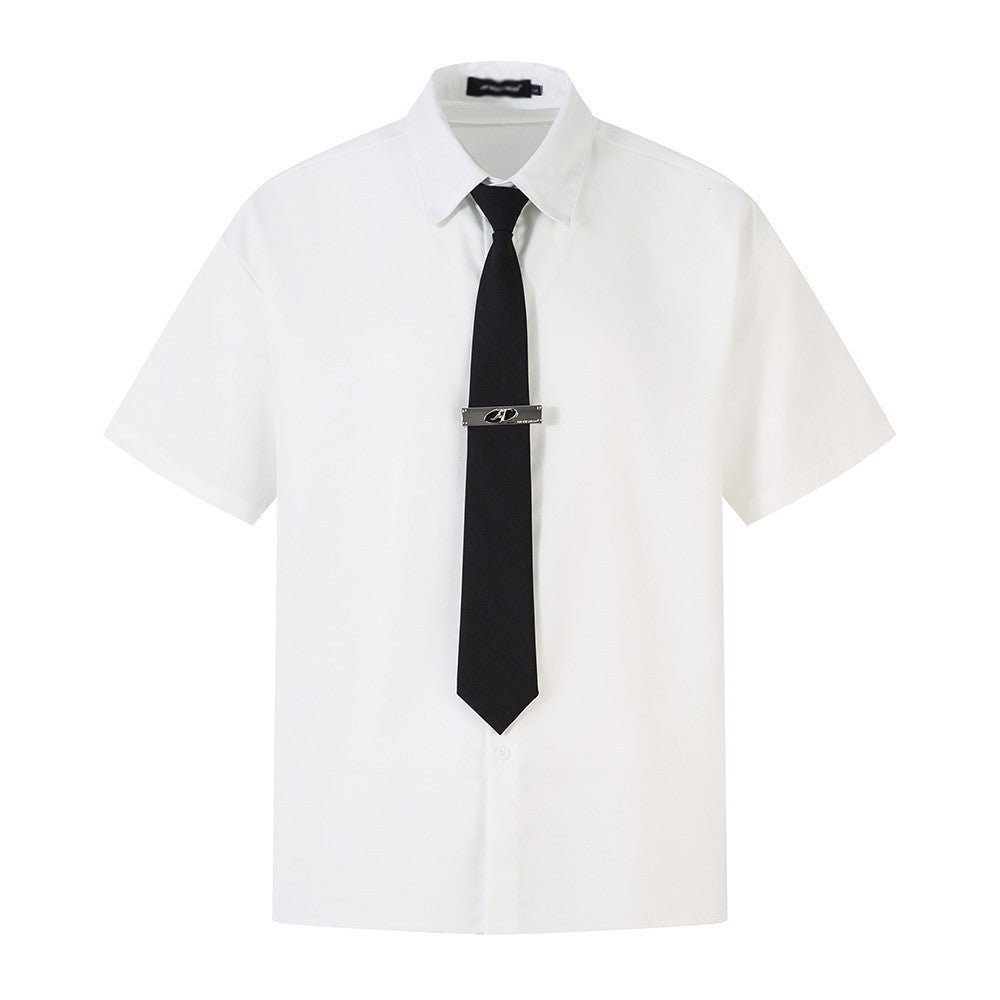 Tie Clip Short Sleeve Shirt