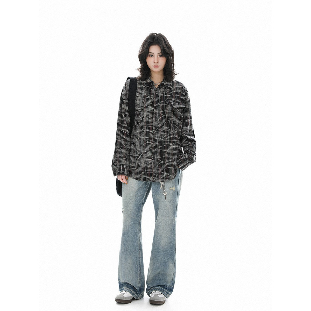 Abstract Plaid Overshirt