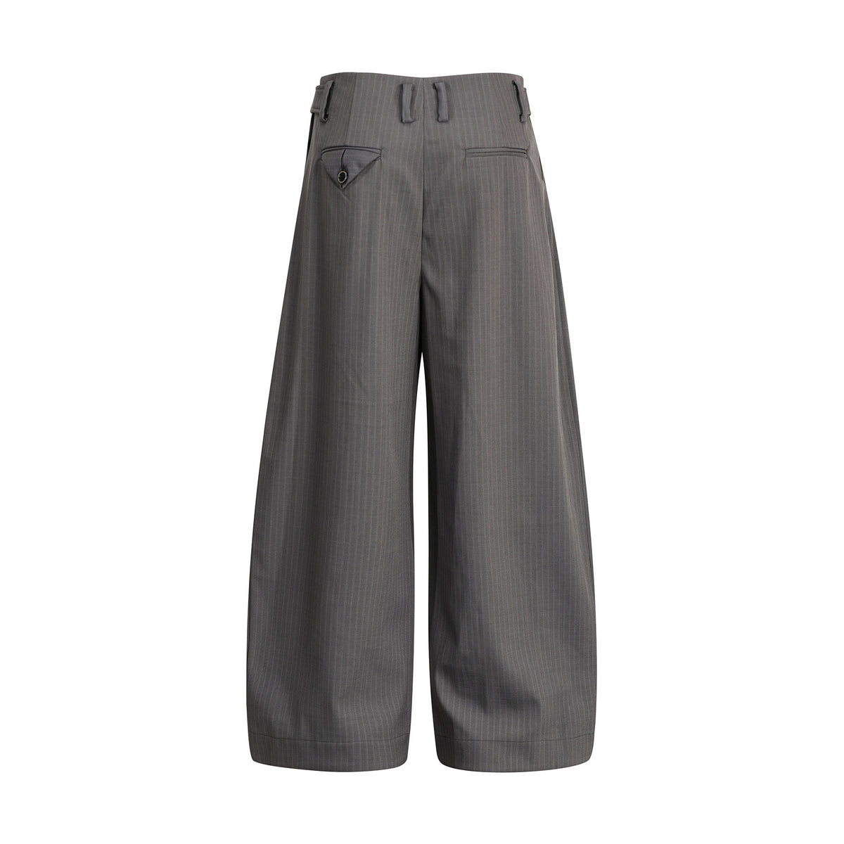 Mid-Waist Striped Wide-Leg Trousers