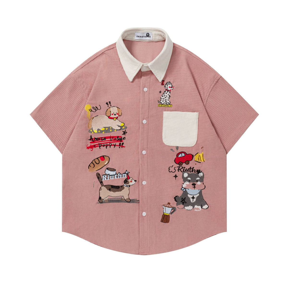 Embroidered Cartoon Shirt