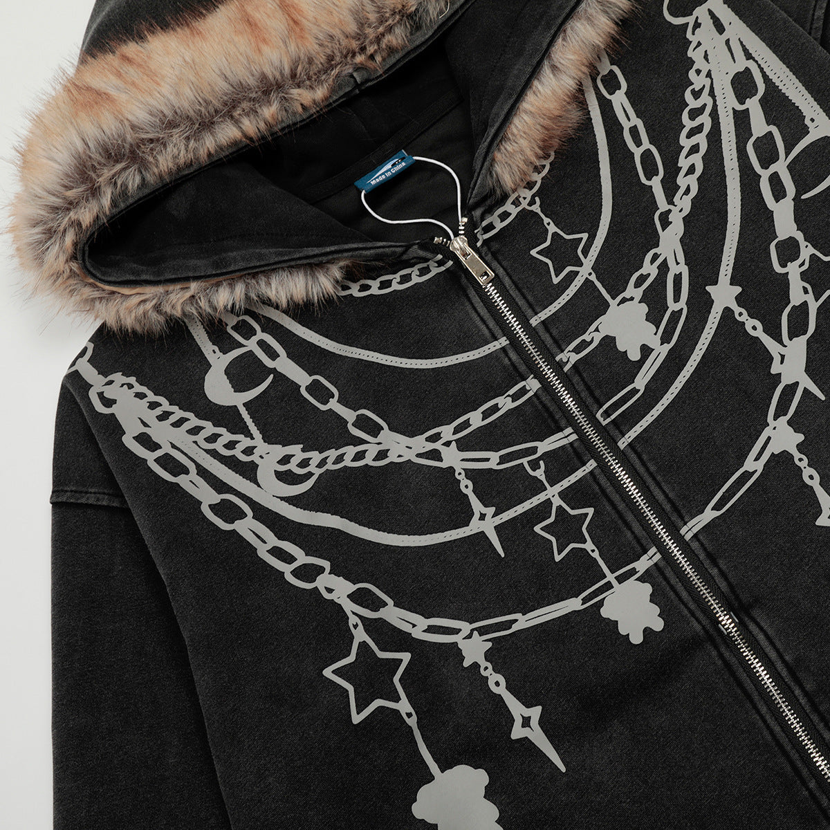 Woolen Collar Cardigan Jacket