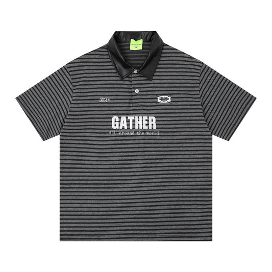 Striped Graphic Polo