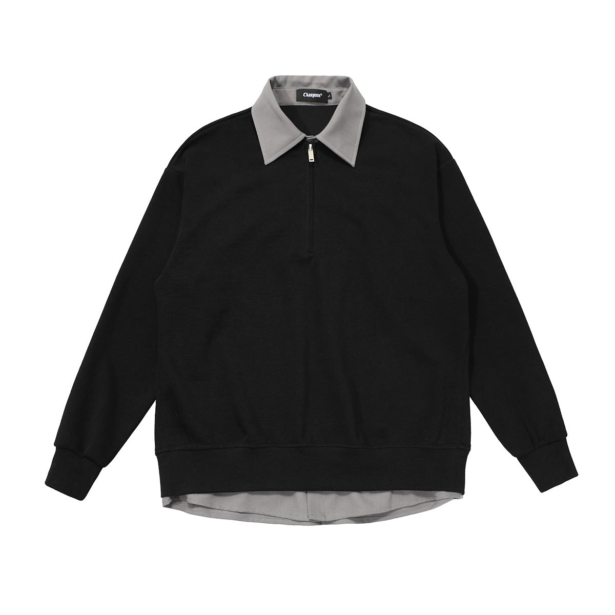 Layered Zip Polo Sweatshirt