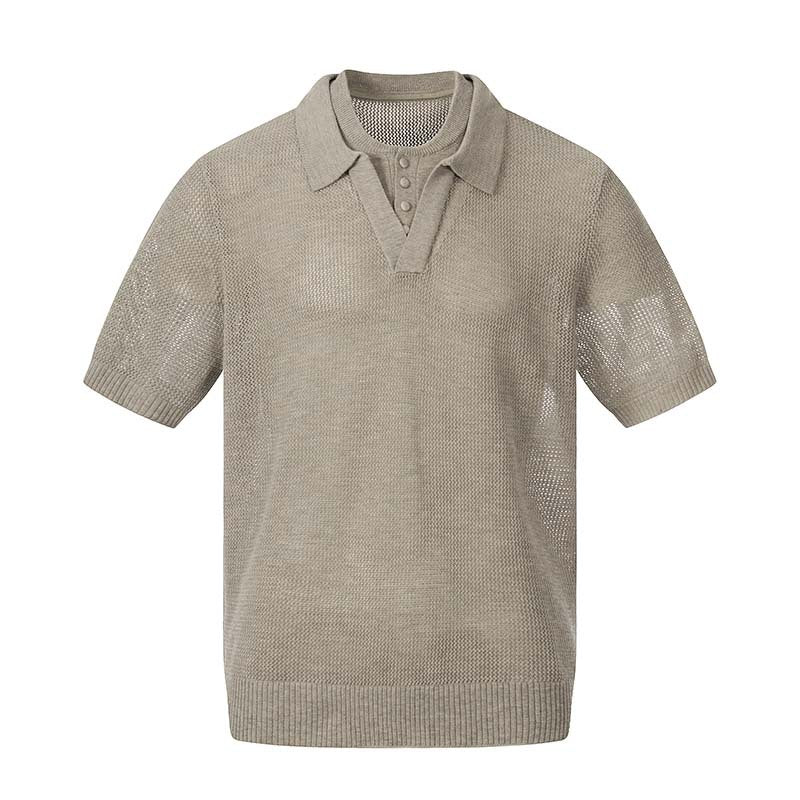 Layered Mesh Knit Polo