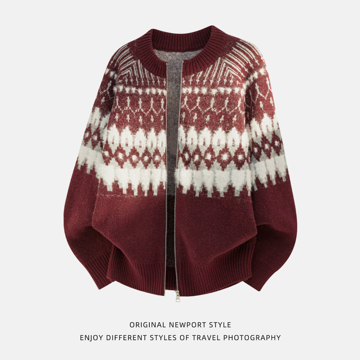 Nordic Zip Knit Cardigan