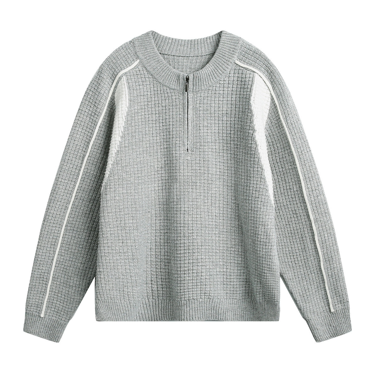 Textured Half Zip Knit Sweater