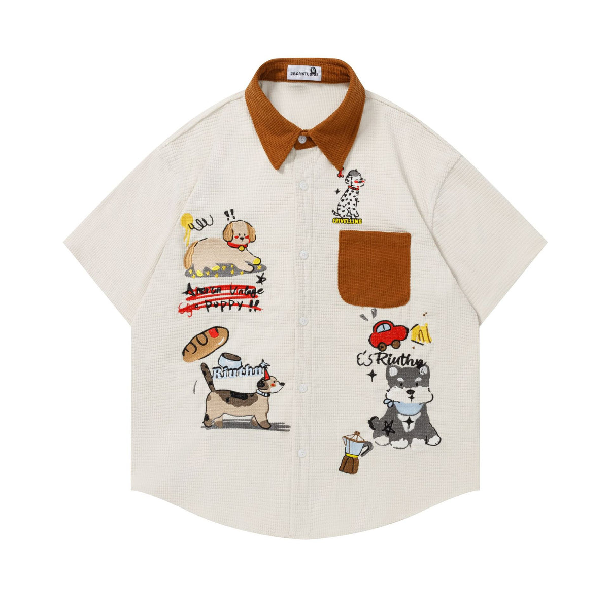 Embroidered Cartoon Shirt