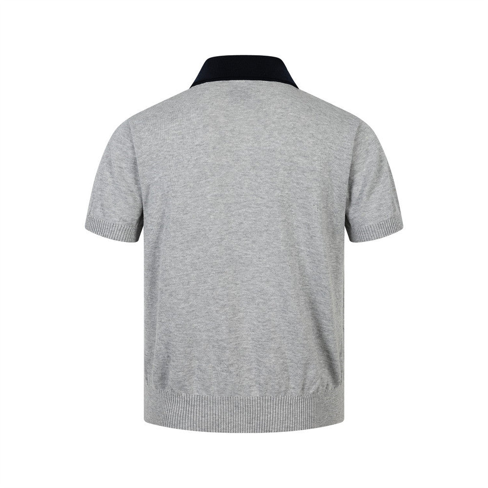 Contrast Collar Knit Polo